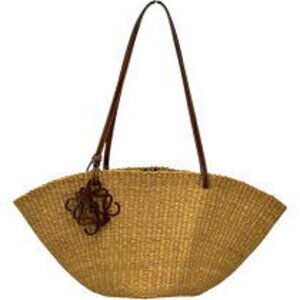 Loewe Shell Basket Bag Brown phant Grass Leather